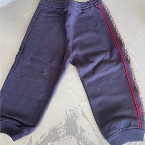 Kids Navy Sweatpants with Side Stripe